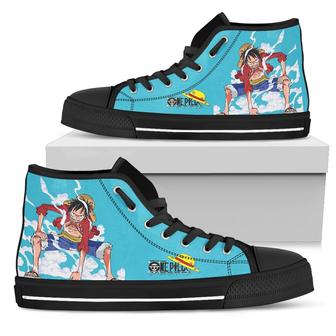 Monkey D Luffy Sneakers High Top Shoes Anime One Piece Fan Gift - Monsterry
