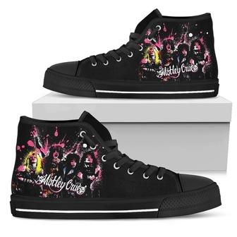 Motley Crue Rock Band Sneakers High Top Shoes For Music Fan | Favorety