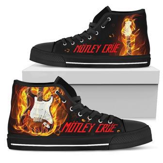 Motley Crue Sneakers Fire Guitar High Top Shoes Idea For Gift | Favorety DE