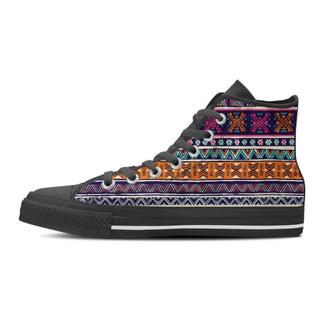 Multicolor Native Aztec Geometric Hipster Women's High Top Shoes - Monsterry CA