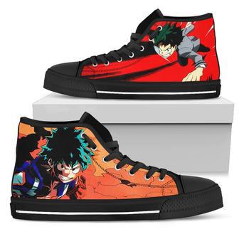 My Hero Academia Sneakers Fighting Izuku Midoriya High Top Shoes | Favorety AU