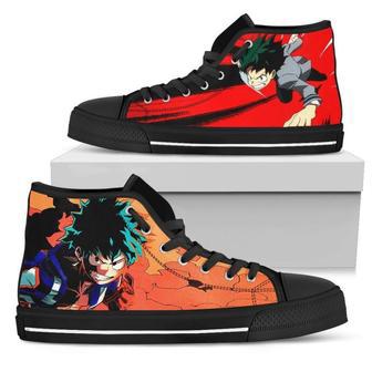 My Hero Academia Sneakers Fighting Izuku Midoriya High Top Shoes | Favorety UK