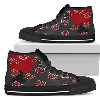 Naruto Akatsuki Symbol Sneakers High Top Shoes For Anime Fan - Monsterry CA