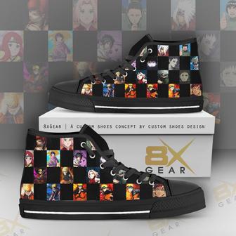 Naruto High Top Shoes Square Character Avatars Anime Sneakers - Monsterry