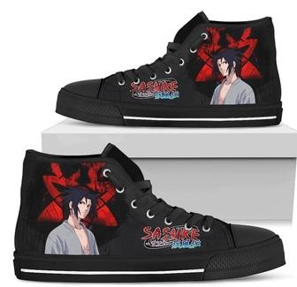 Naruto Sasuke Sneakers High Top Shoes For Anime Fan - Monsterry UK