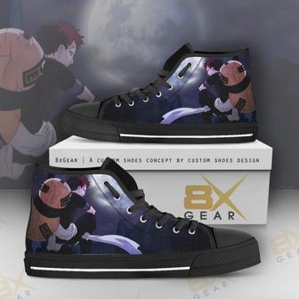 Naruto Shoes Gaara With Moon High Top Shoes Anime - Monsterry CA