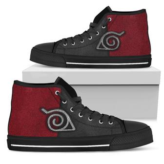Naruto Sneakers Konoha Symbol High Top Shoes Anime Fan Gift - Monsterry