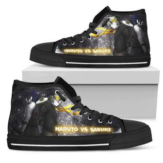 Naruto Sneakers Sasuke versus Naruto High Top Shoes - Monsterry UK