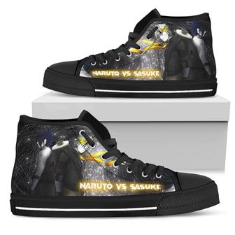 Naruto Sneakers Sasuke versus Naruto High Top Shoes Fan Gift - Monsterry DE