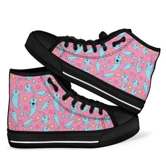 Narwhal Cute Print Pattern Men Women's High Top Shoes - Monsterry