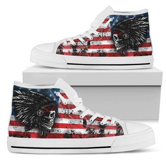 Native American Skull Pattern High Top Shoes - Monsterry AU