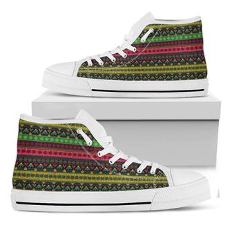 Native Indian Tribal Pattern Print White High Top Shoes - Monsterry DE