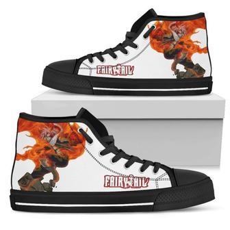 Natsu Fire Skill Sneakers High Top Shoes Fairy Tail | Favorety