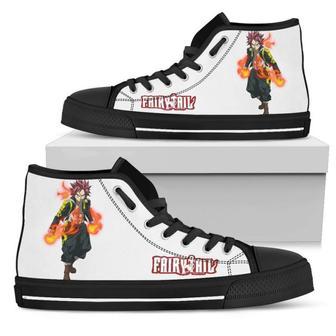 Natsu Fire Sneakers High Top Shoes Fairy Tail | Favorety AU