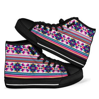 Navajo Native American Indians Aztec Tribal Print Men Women's High Top Shoes | Favorety CA