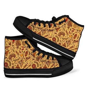 Navajo Tribal Aztec Native Indians American Print Men Women's High Top Shoes | Favorety CA