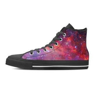 Nebula Red Galaxy Space Men's High Top Shoes - Monsterry AU