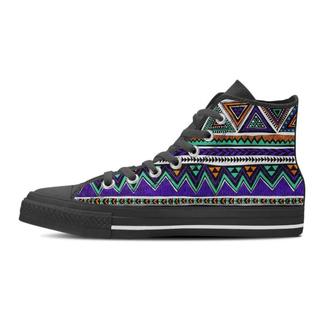Neon Color Indian Aztec Doodle Women's High Top Shoes - Monsterry DE