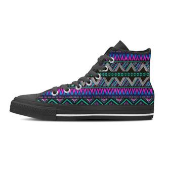 Neon Color Indian Aztec Trippy Women's High Top Shoes - Monsterry CA