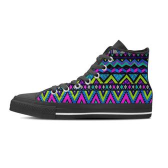 Neon Indian Aztec Doodle Women's High Top Shoes - Monsterry AU
