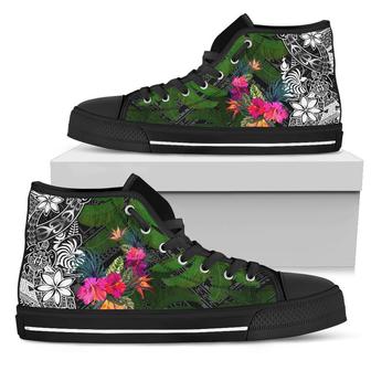 New Caledonia High Top Shoes - Turtle Plumeria Banana Leaf Crest - - Monsterry UK
