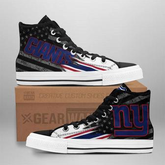 New York Giants High Top Shoes Custom American Flag Sneakers | Favorety DE