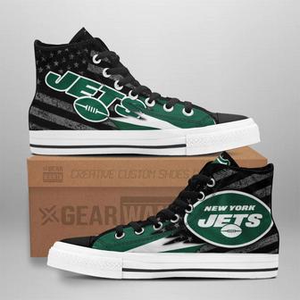 New York Jets High Top Shoes Custom American Flag Sneakers | Favorety UK