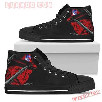 New York Rangers Nightmare Freddy Colorful High Top Shoes Sport Sneakers | Favorety
