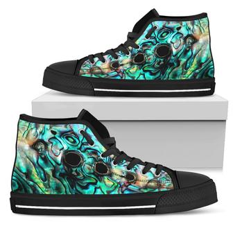 New Zealand Paua Shell High Top Shoes - Monsterry