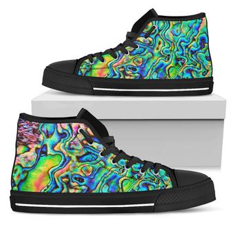 New Zealand Paua Shell High Top Shoes - Monsterry CA