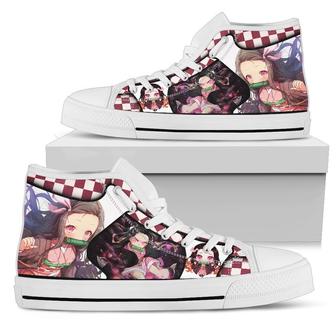 Nezuko Demon Slayer Sneakers High Top Shoes Anime Fan | Favorety