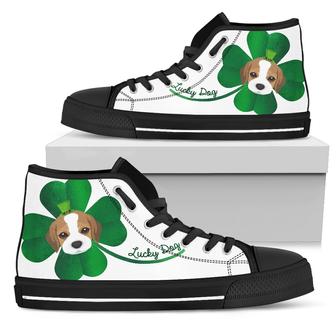 Nice Beagle High Top Shoes - Lucky Dog, is a cool gift for friends - Monsterry DE
