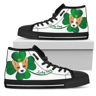 Nice Corgi High Top Shoes - Lucky Dog, is a cool gift for friends - Monsterry UK