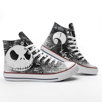 Nightmare Before Christmas Custom Sneakers Tim Burton Jack Skellington Shoes Christmas High Top | Favorety DE