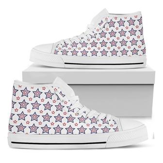 Of July Usa Star White High Top Shoes - Monsterry DE