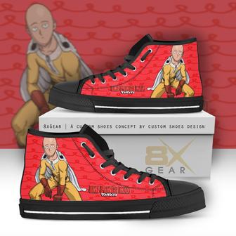 One Punch Man High Top Shoes Saitama Funny Face Anime Gift | Favorety