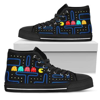 Pac-Man Sneakers Custom High Top Shoes Shoes Funny Gifts Idea - Monsterry CA