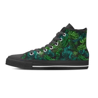 Palm Leaf Tropical Print Women's High Top Shoes - Monsterry AU