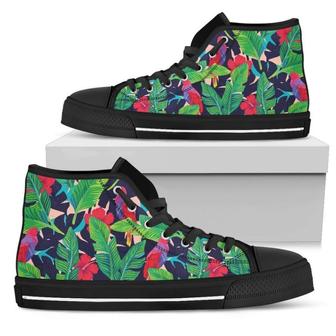Parrot Banana Leaf Hawaii Men's High Top Shoes - Monsterry CA