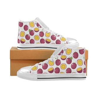 Passion fruit design pattern Women's High Top Shoes White - Monsterry