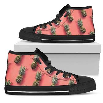 Pastel Pink Pineapple Women's High Top Shoes - Monsterry AU