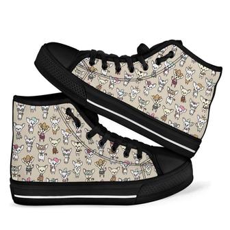 Pattern Print Chihuahua Men Women's High Top Shoes - Monsterry CA