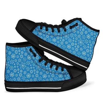Pattern Print Snowflake Men Women's High Top Shoes - Monsterry AU