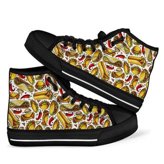 Pattern Print Taco Men Women's High Top Shoes - Monsterry AU