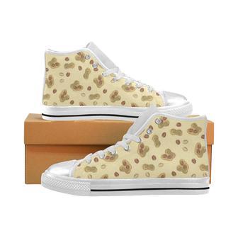 peanuts design pattern Women's High Top Shoes White | Favorety