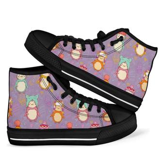 Penguin Pattern Print Men Women's High Top Shoes - Monsterry UK
