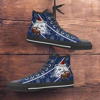 Penn State Nittany Lions Christmas Football Pattern Canvas High Top Shoes | Favorety CA