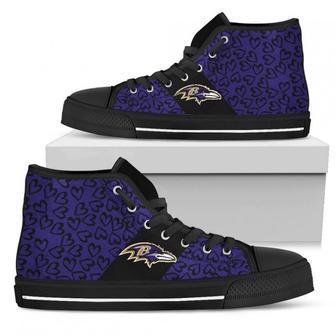 Perfect Cross Color Absolutely Nice Baltimore Ravens High Top Shoes | Favorety CA