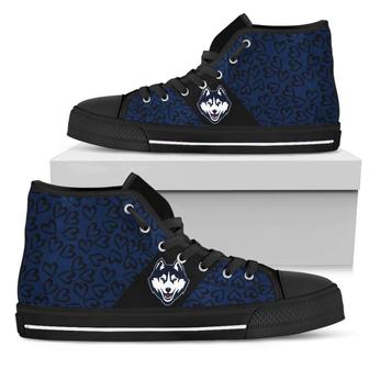Perfect Cross Color Absolutely Nice Connecticut Huskies High Top Shoes - Monsterry