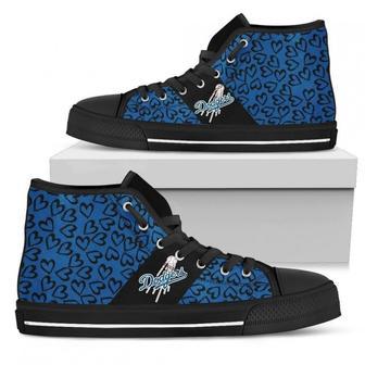 Perfect Cross Color Absolutely Nice Los Angeles Dodgers High Top Shoes | Favorety AU